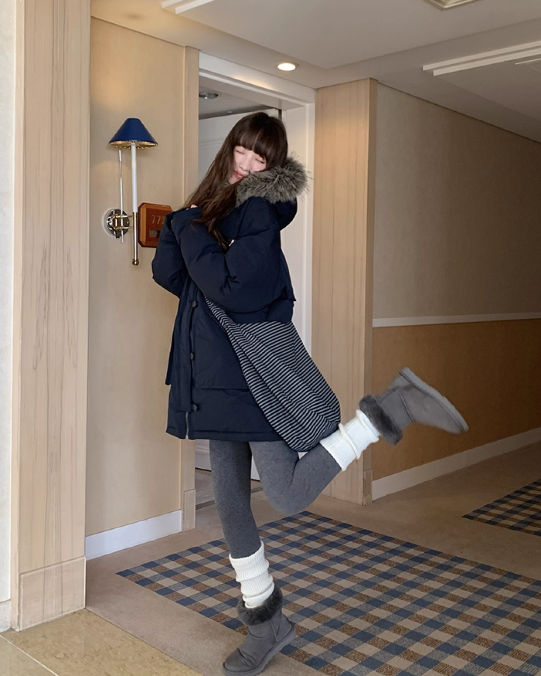 Boa Hood Long Coat BU0068