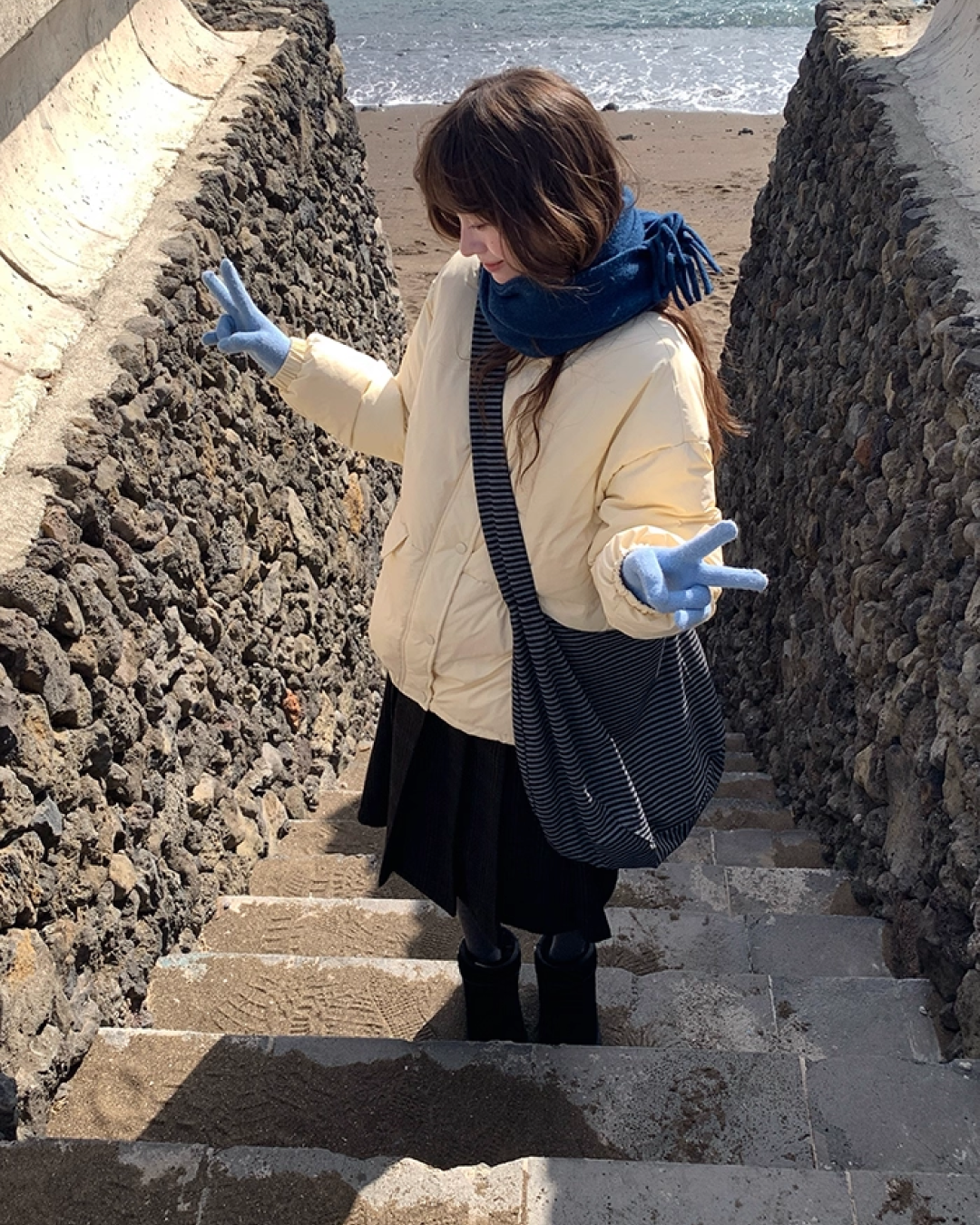 High Neck Button Down Jacket BU0072