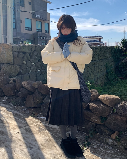 High Neck Button Down Jacket BU0072