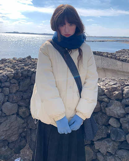 High Neck Button Down Jacket BU0072