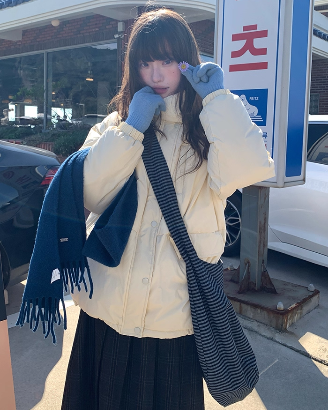 High Neck Button Down Jacket BU0072