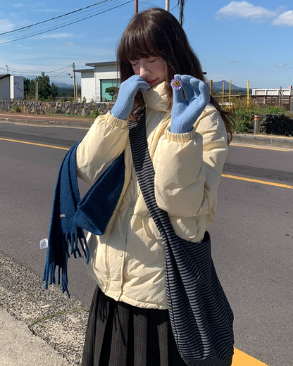 High Neck Button Down Jacket BU0072