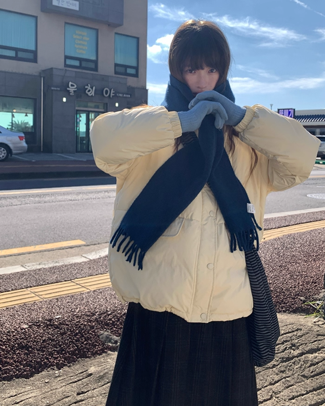 High Neck Button Down Jacket BU0072