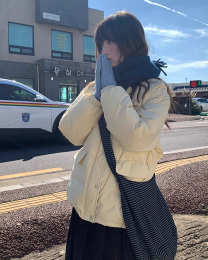 High Neck Button Down Jacket BU0072