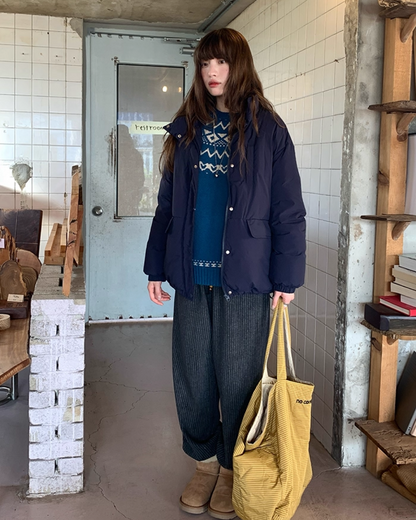 High Neck Button Down Jacket BU0072