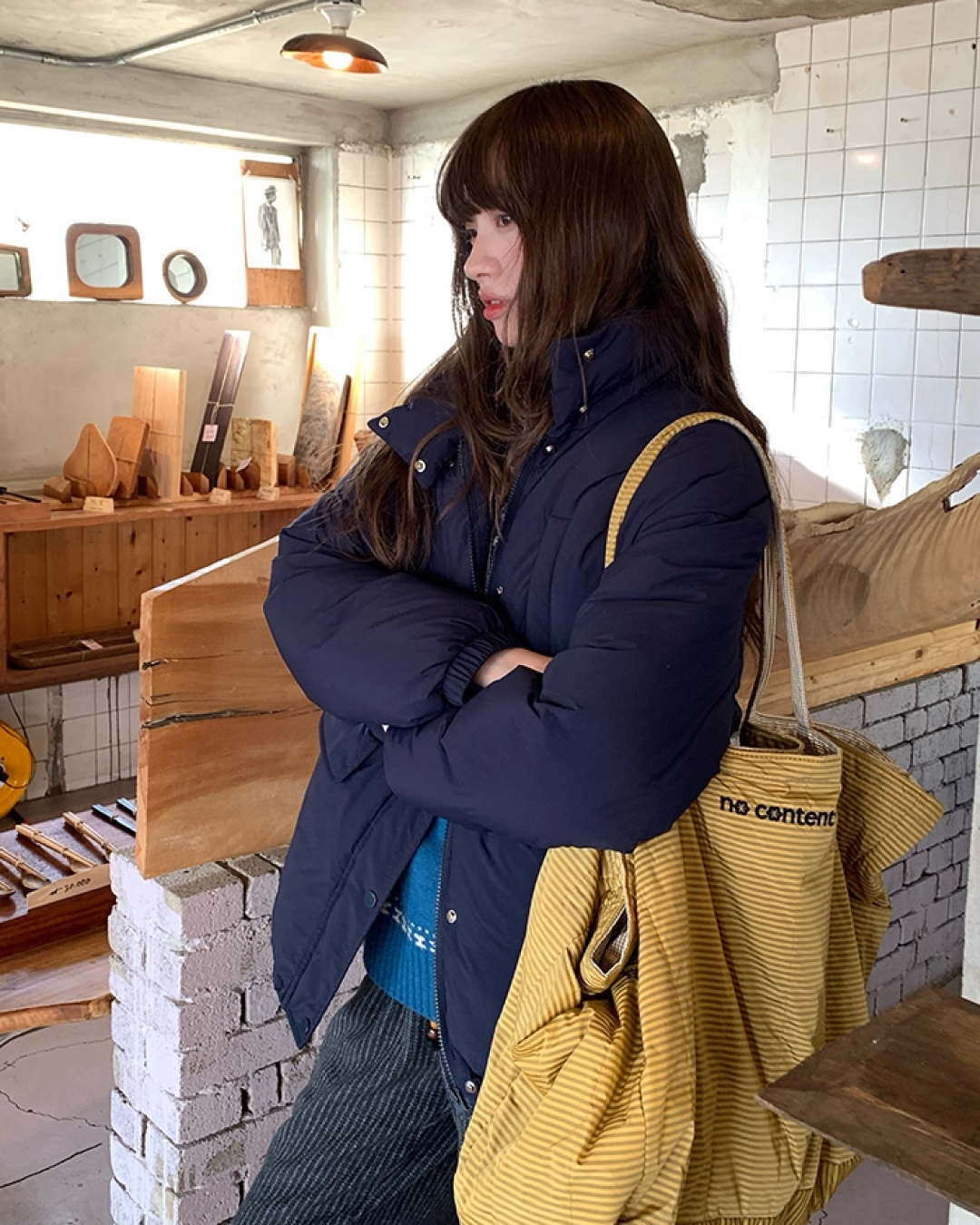 High Neck Button Down Jacket BU0072