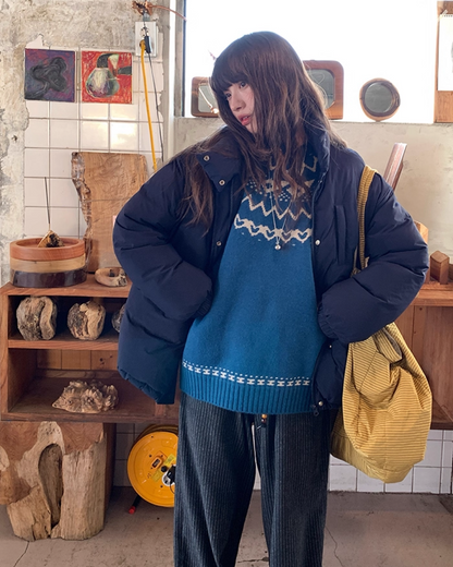 High Neck Button Down Jacket BU0072