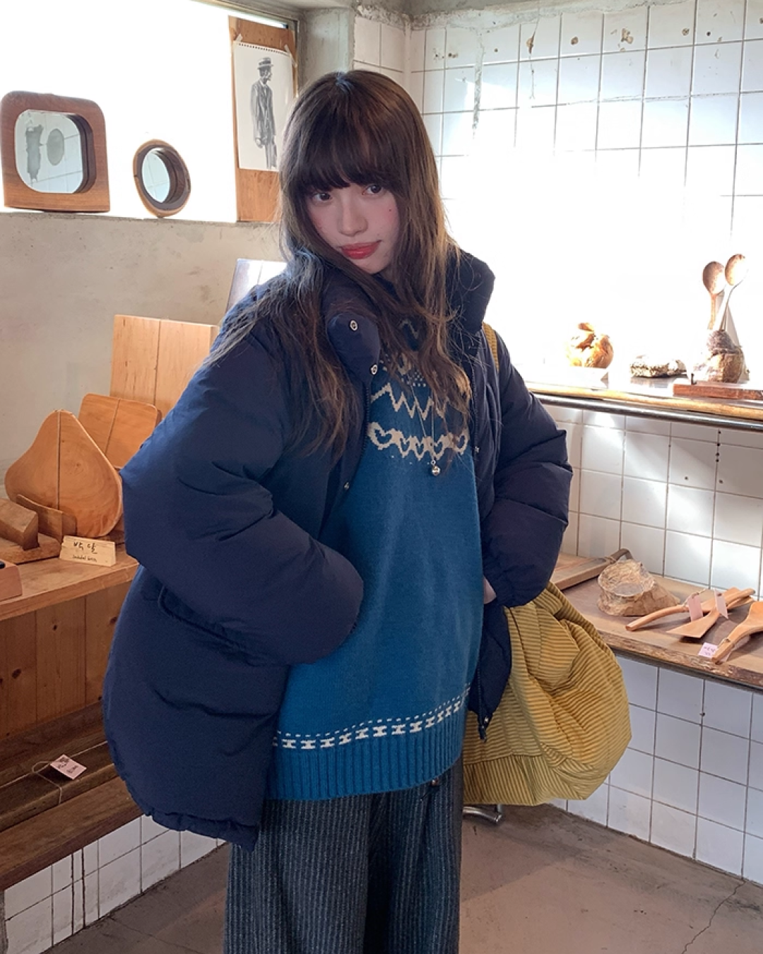 High Neck Button Down Jacket BU0072