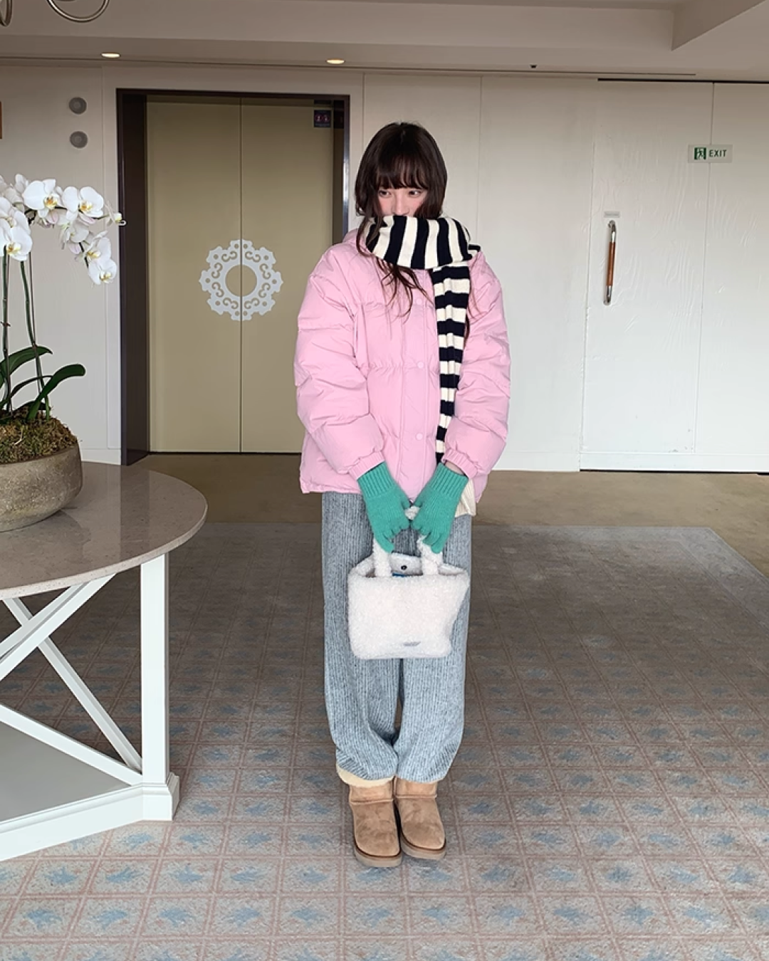 Plaid Pattern Hood Button Down Jacket BU0073