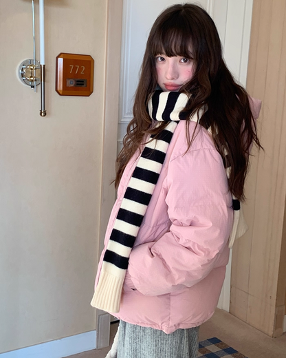 Plaid Pattern Hood Button Down Jacket BU0073