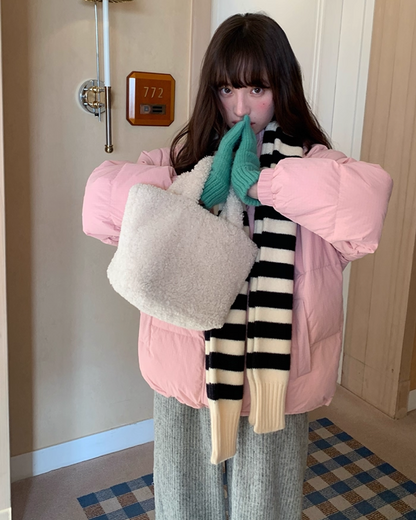 Plaid Pattern Hood Button Down Jacket BU0073