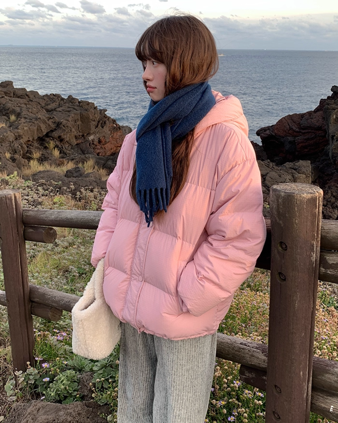 Plaid Pattern Hood Button Down Jacket BU0073