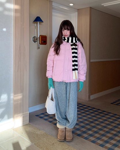 Plaid Pattern Hood Button Down Jacket BU0073