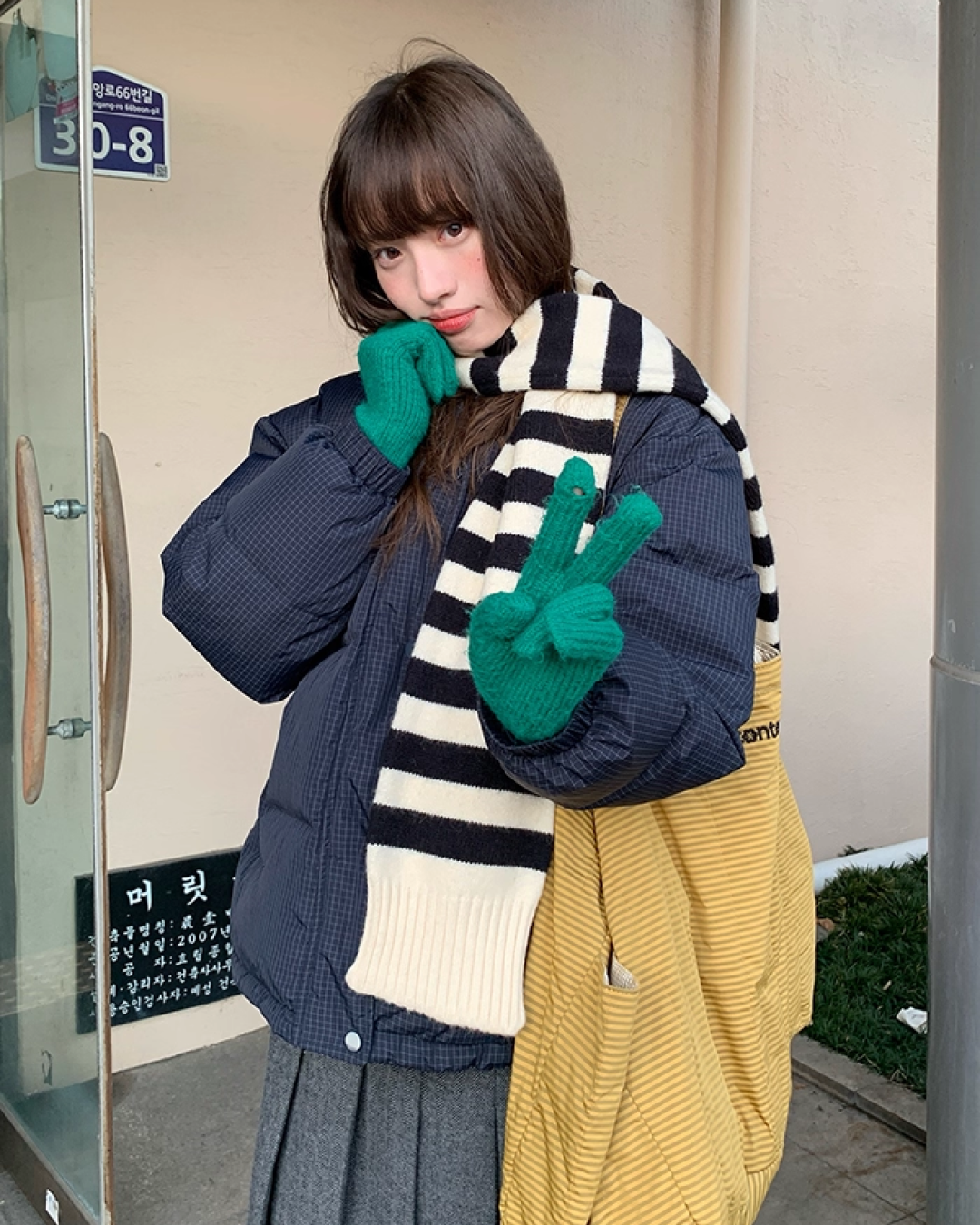 Plaid Pattern Hood Button Down Jacket BU0073