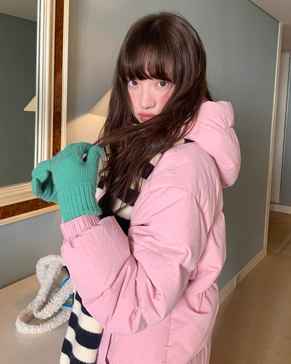 Plaid Pattern Hood Button Down Jacket BU0073