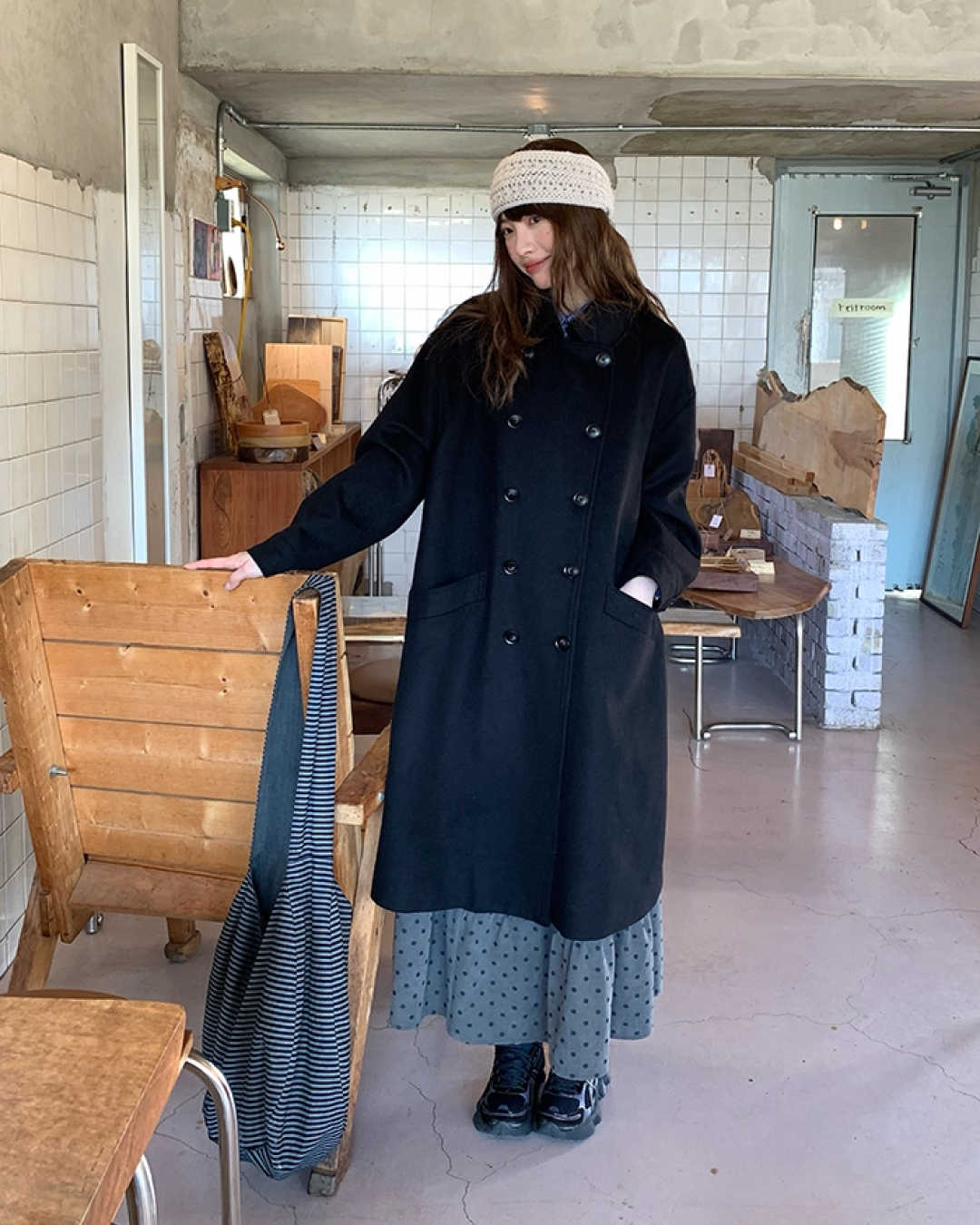 Double-breasted Long Coat BU0074