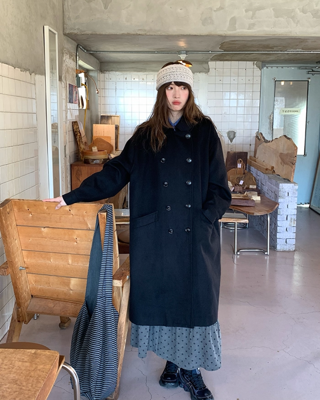 Double-breasted Long Coat BU0074