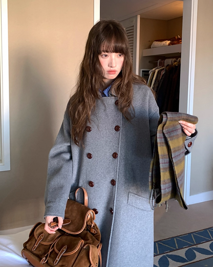 Double-breasted Long Coat BU0074