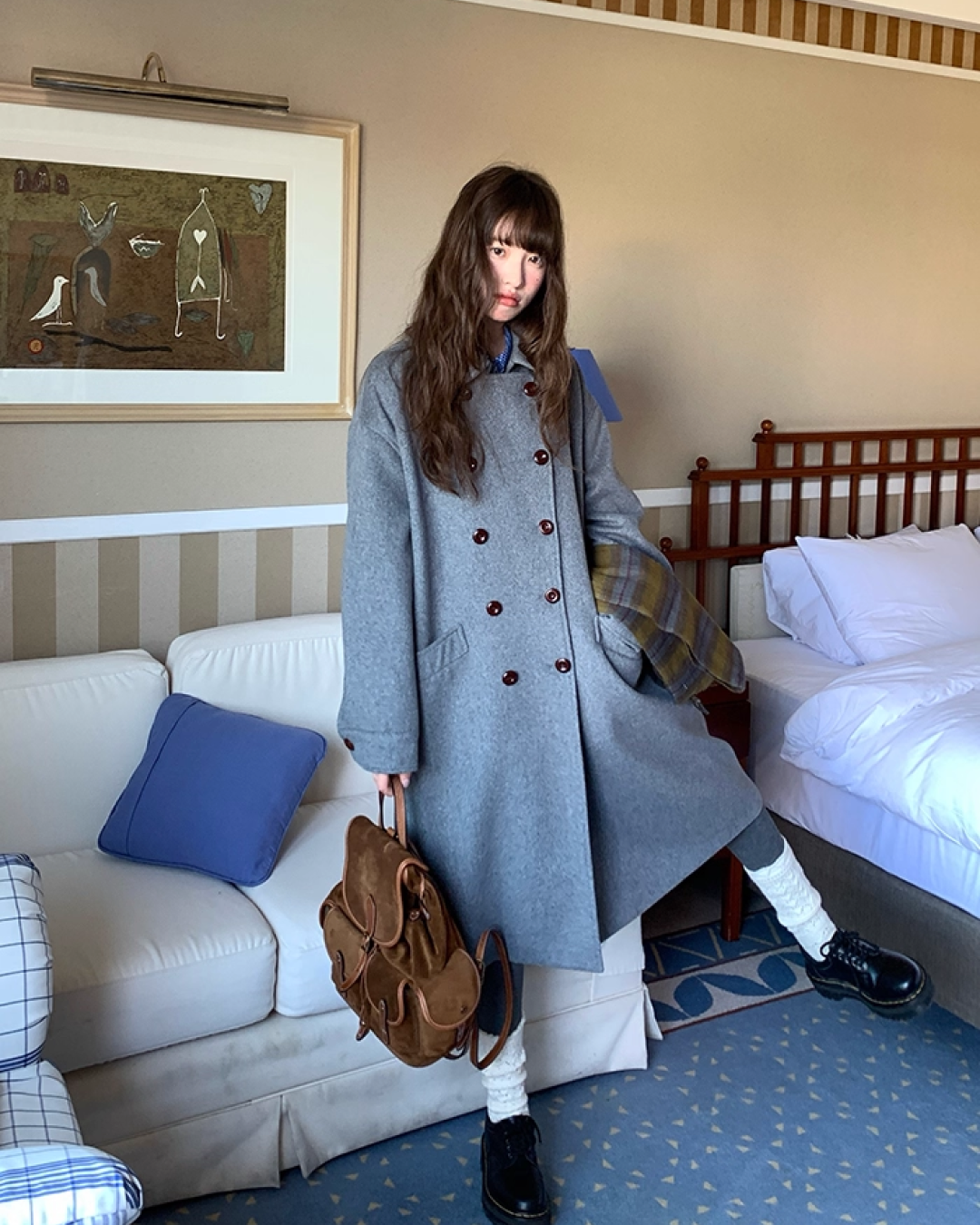 Double-breasted Long Coat BU0074