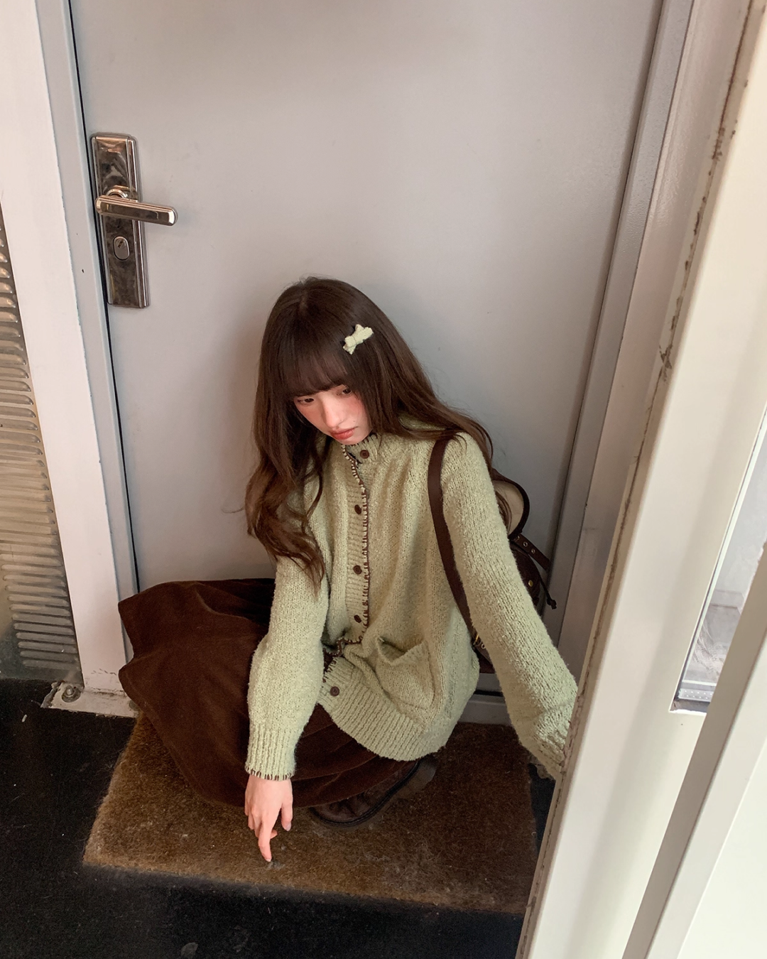 String Design Knit Cardigan BU0077