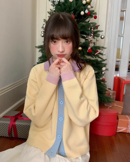 Bicolor Knit Cardigan BU0078