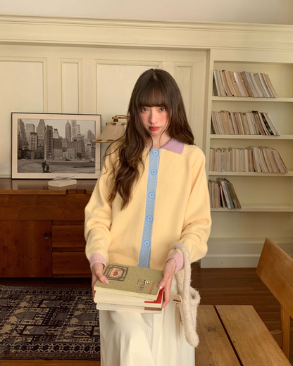 Bicolor Knit Cardigan BU0078