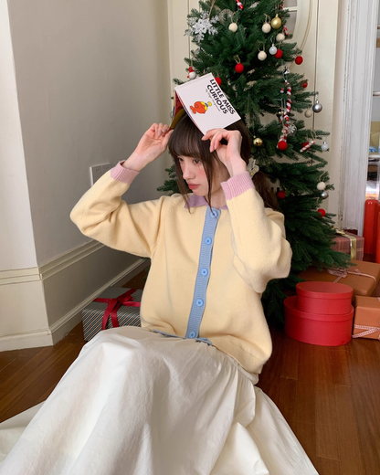 Bicolor Knit Cardigan BU0078