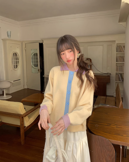 Bicolor Knit Cardigan BU0078