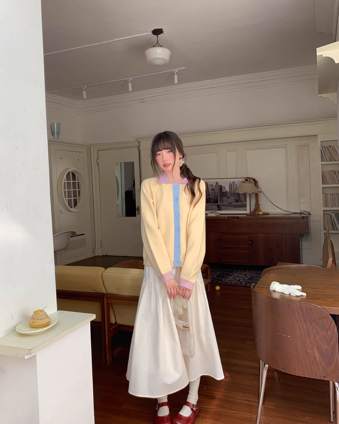 Bicolor Knit Cardigan BU0078