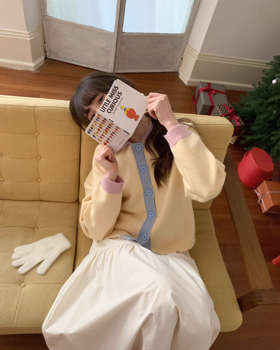 Bicolor Knit Cardigan BU0078