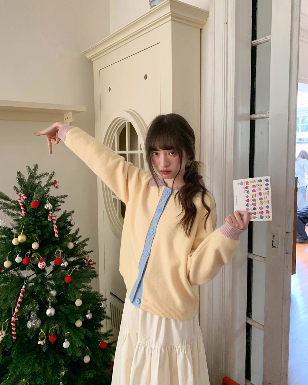 Bicolor Knit Cardigan BU0078