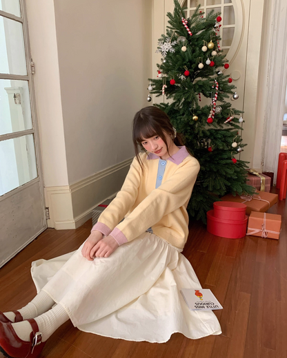 Bicolor Knit Cardigan BU0078