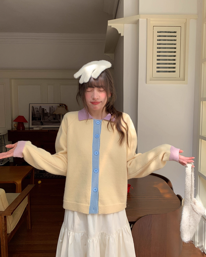 Bicolor Knit Cardigan BU0078