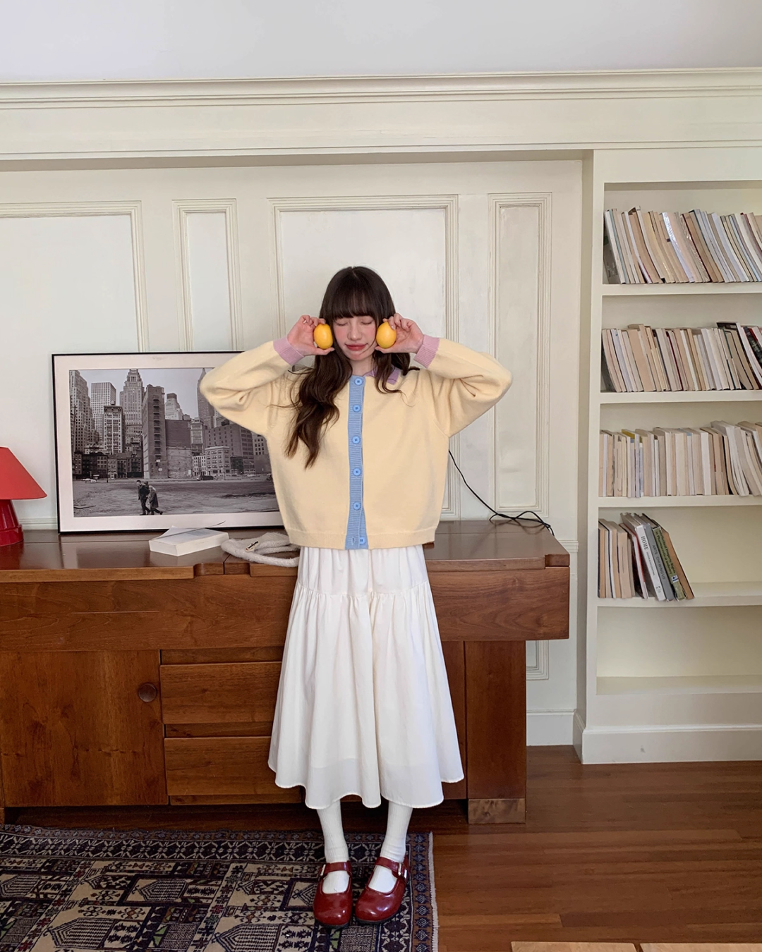 Bicolor Knit Cardigan BU0078