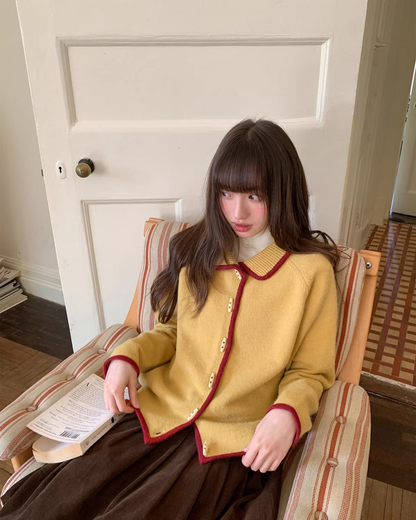 Line Color Knit Cardigan BU0079