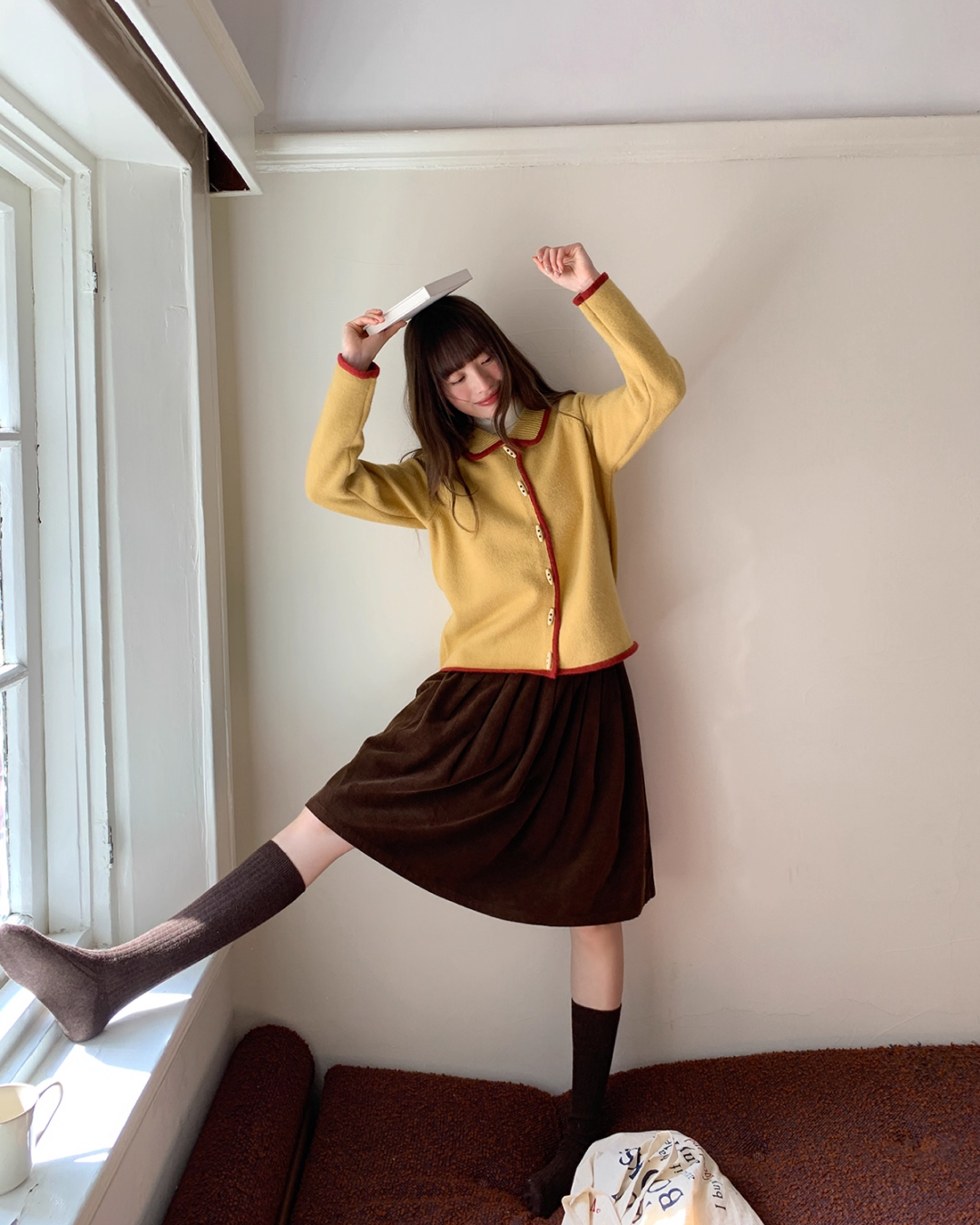 Line Color Knit Cardigan BU0079