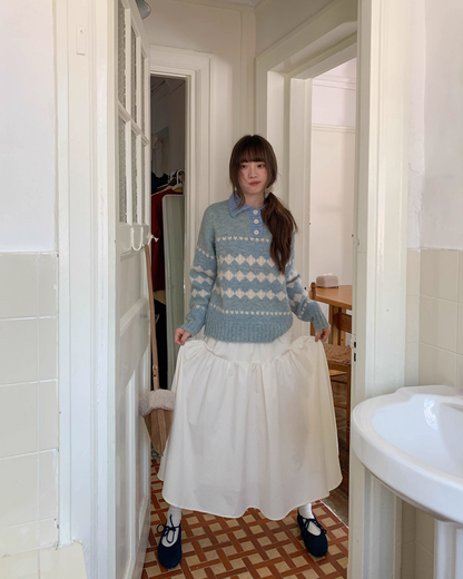 Heart Diamond Pattern Knit Shirt  BU0080