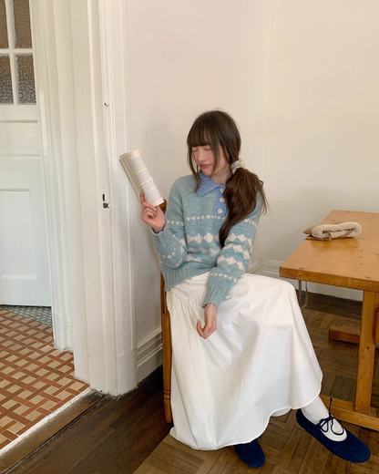 Heart Diamond Pattern Knit Shirt  BU0080