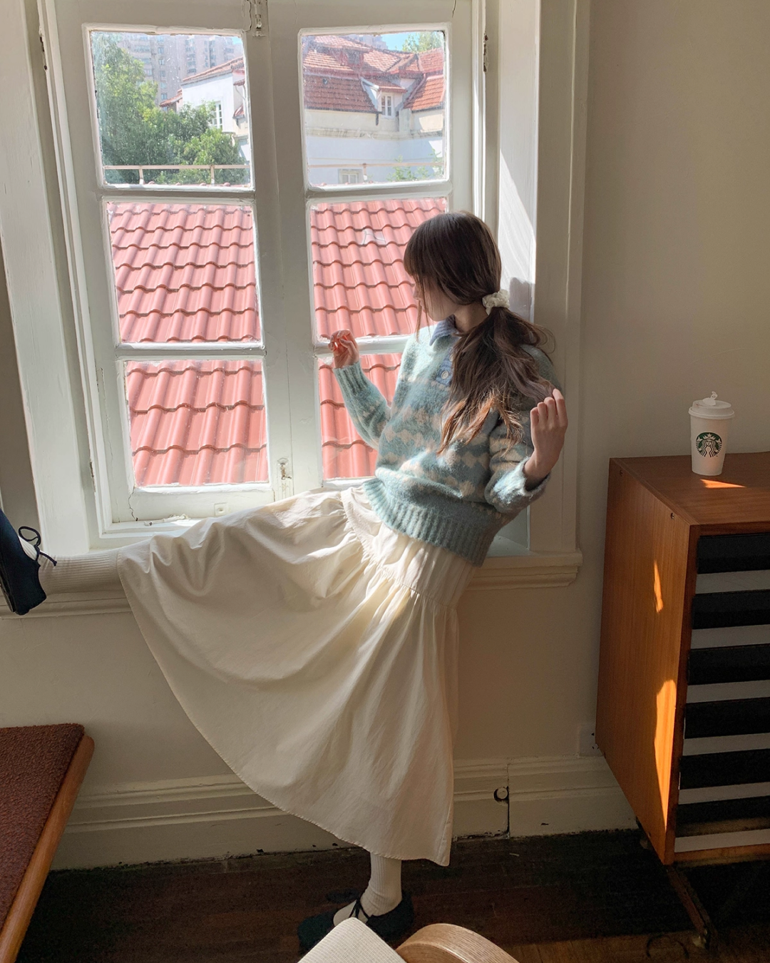 Heart Diamond Pattern Knit Shirt  BU0080