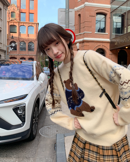 Bear Pattern Knit BU0082