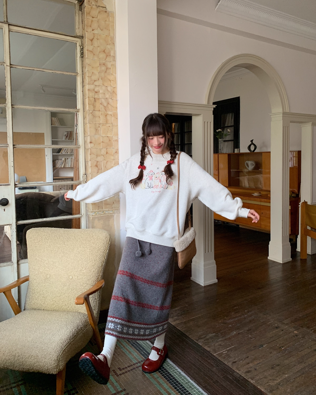 Dog Print Sweatshirt BU0083