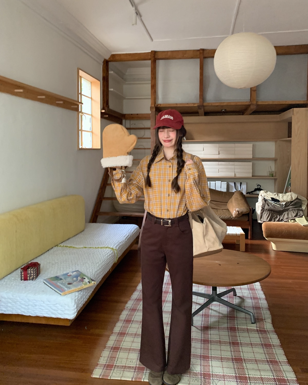 Yellow Check Button Shirt BU0084