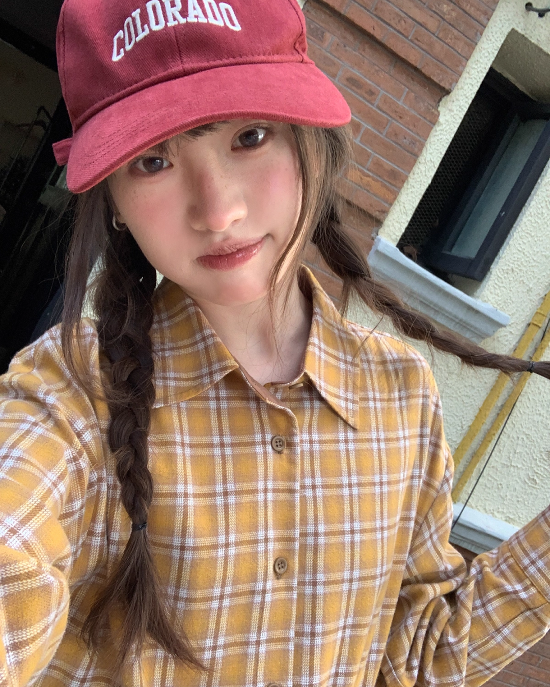 Yellow Check Button Shirt BU0084