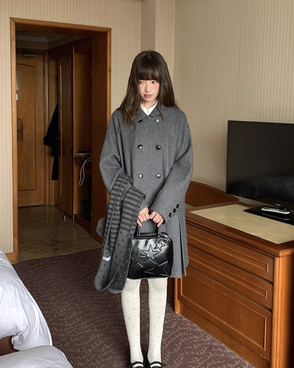 Wool Long Pleats Coat BU0093