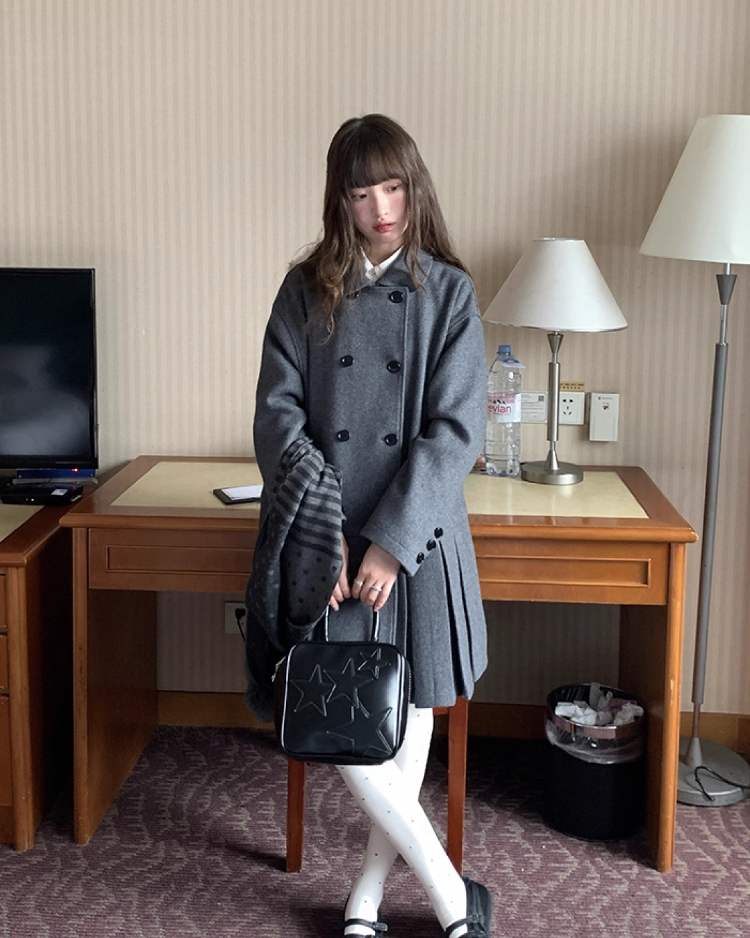 Wool Long Pleats Coat BU0093