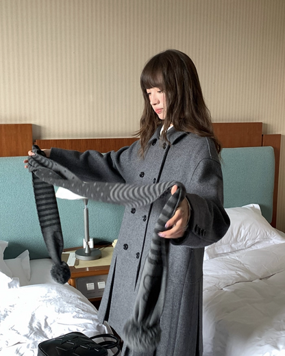 Wool Long Pleats Coat BU0093