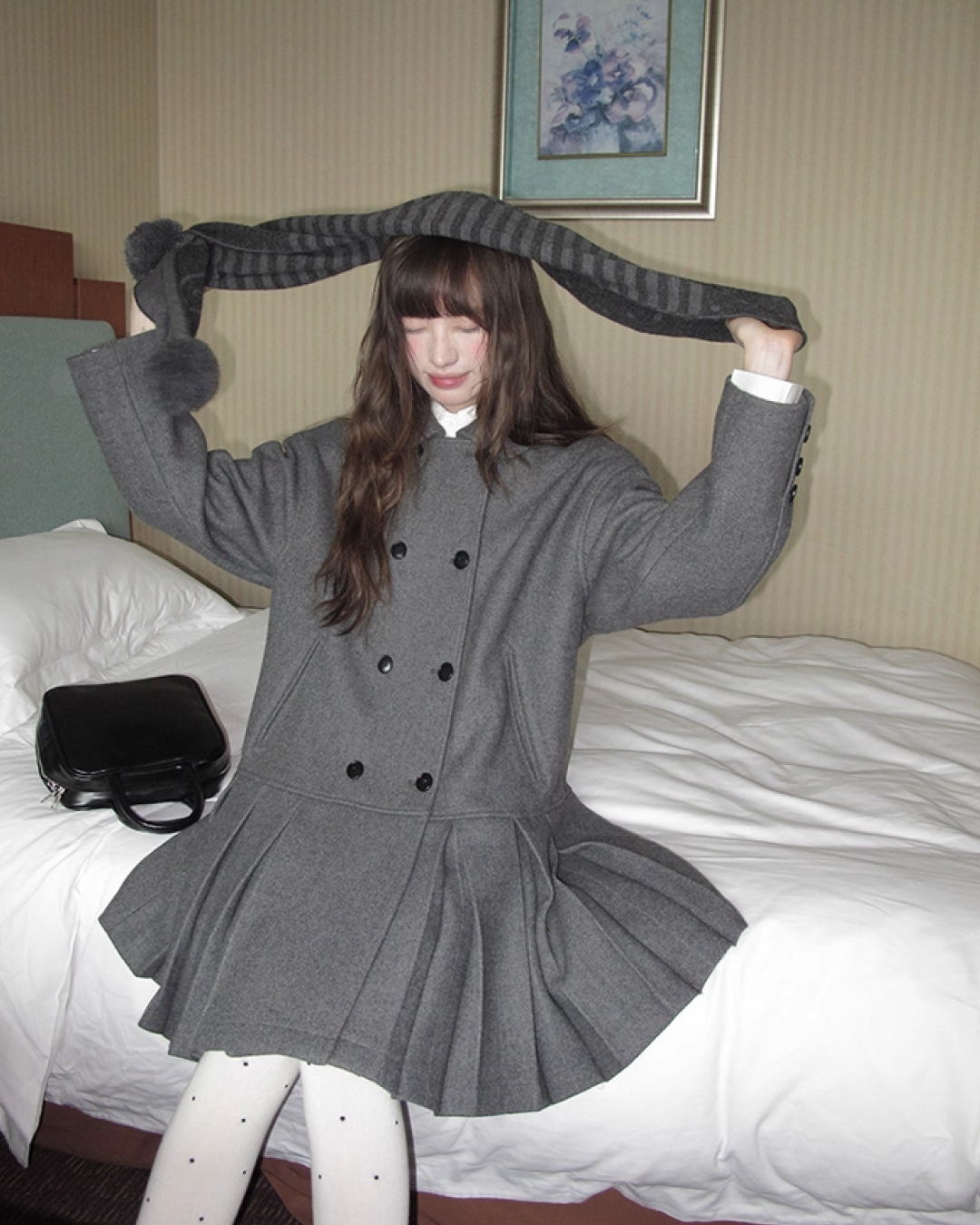 Wool Long Pleats Coat BU0093