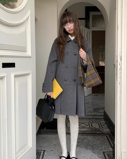 Wool Long Pleats Coat BU0093