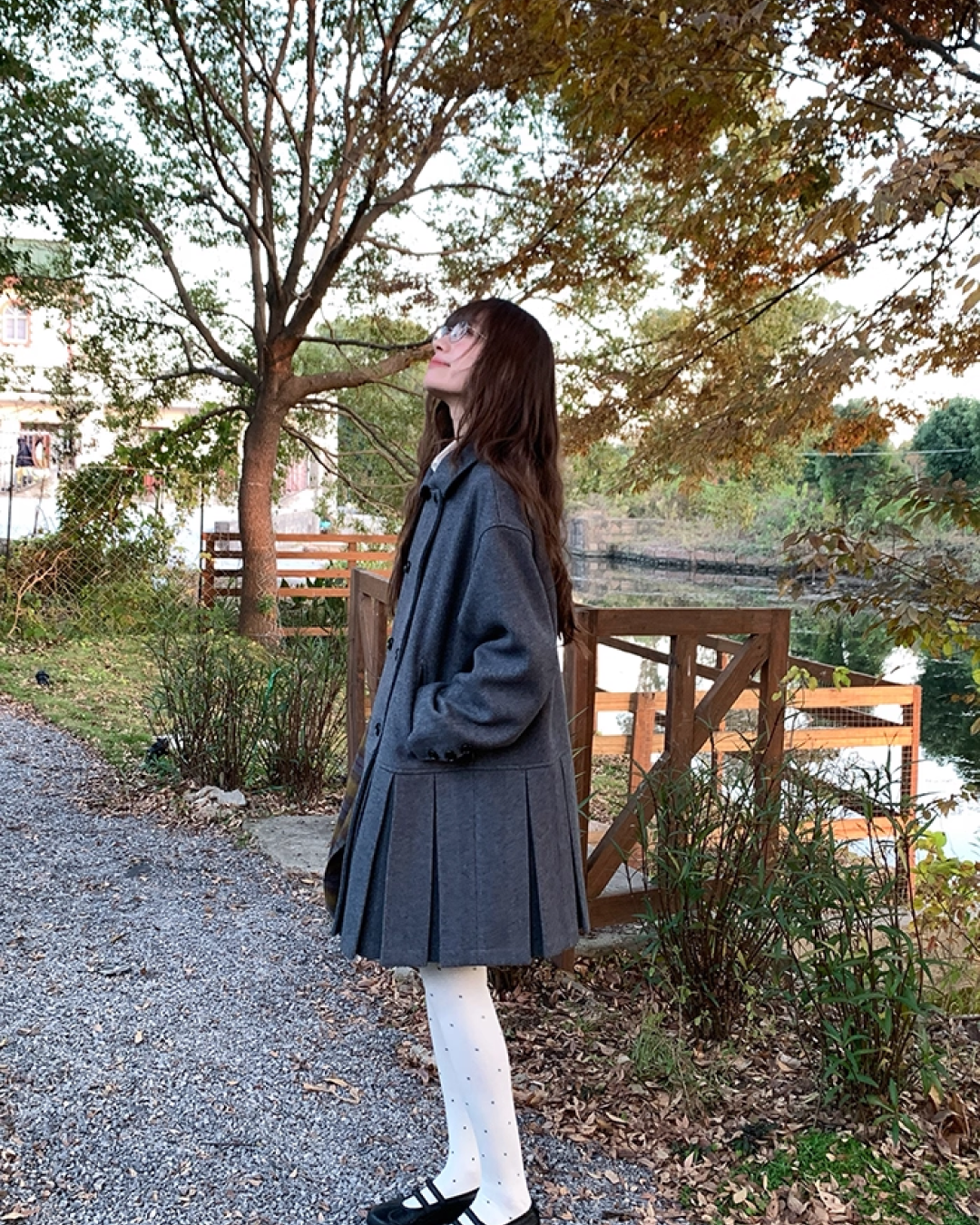 Wool Long Pleats Coat BU0093