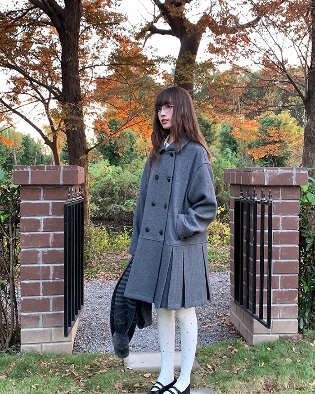 Wool Long Pleats Coat BU0093